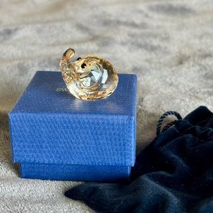Swarovski Cute Gold-toned Elephant Crystal - As-New, with pouch and box.